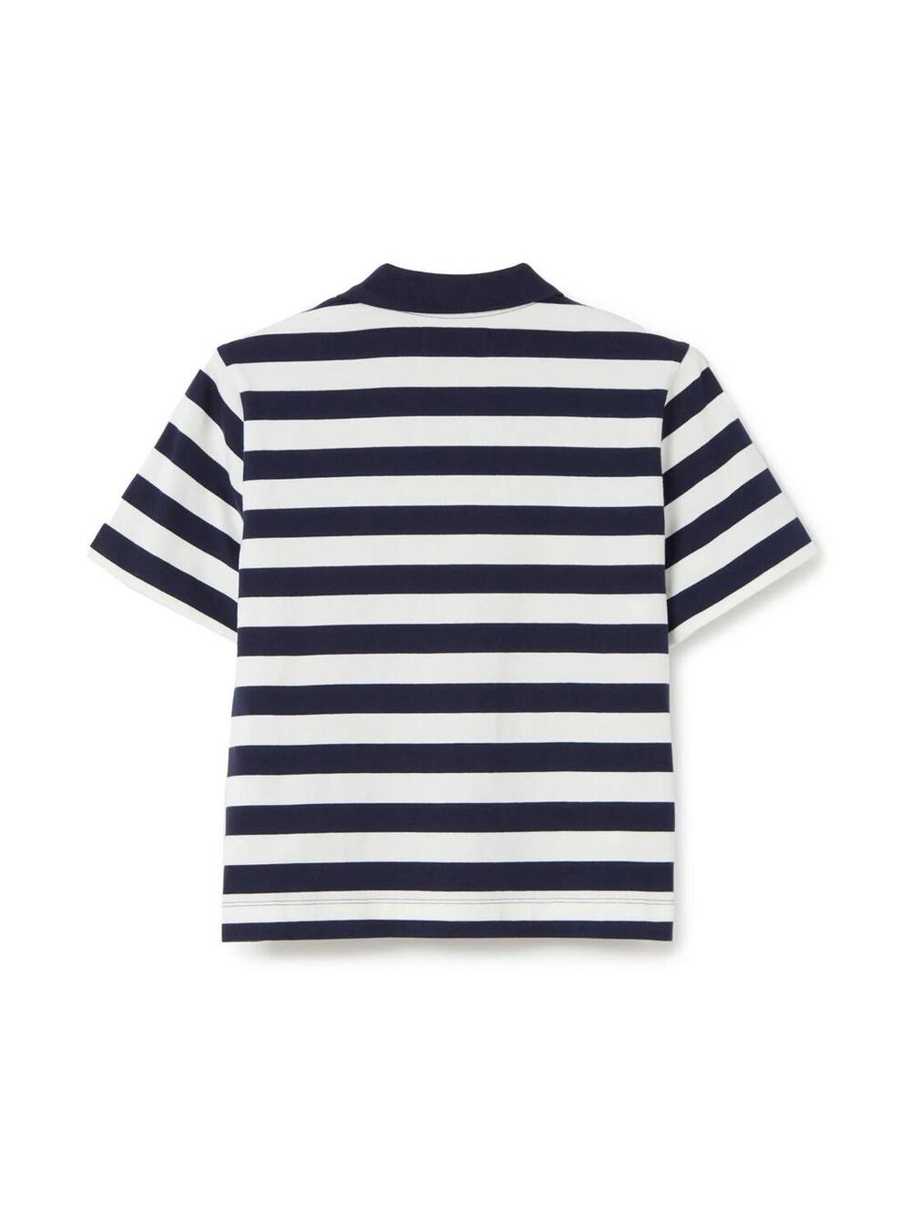 NWT Piombo White Blue Striped Polo Shirt Women's Size Large - Picture 10 of 10